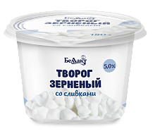 Творог зерненый в полимерном стакане 5% 180гр Тм Беллакт