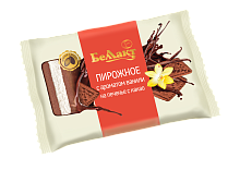 Пирожное с творогом на печенье с какао с ароматом ванили 24% 75гр Тм Беллакт