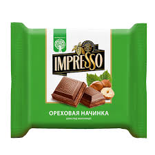 Шоколад IMPRESSO молочный с ореховой начинкой ОАО Спартак 75 гр