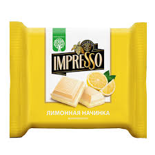Шоколад IMPRESSO белый с лимонной начинкой ОАО Спартак 75 гр