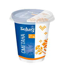 Сметана в полимерном стакане 21% 380 гр Тм Беллакт