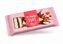 Торт с творогом и изюмом с ореховой начинкой в глазури 24% 200гр Тм Беллакт