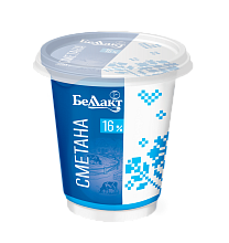 Сметана в полимерном стакане 16% 380 гр Тм Беллакт
