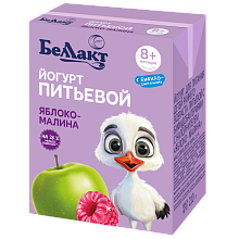 Йогурт питьевой для детей раннего возраста Яблоко-Малина 210 гр Тм Беллакт 