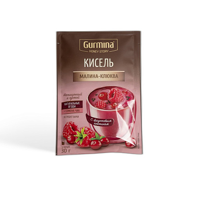 Кисель со вкусом малины и клюквы ТМ Gurmina 30 г