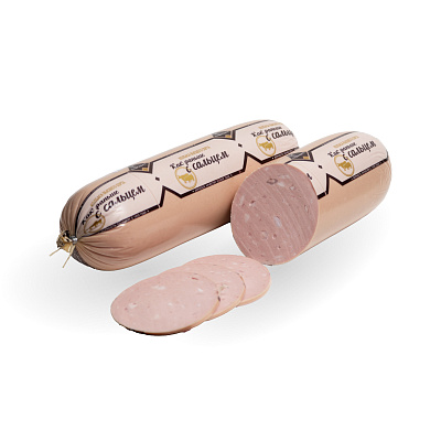 Колбаса вареная Как раньше с сальцем высшего сорта проницаемая оболочка Пинский МК