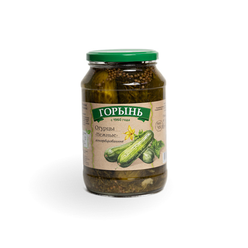 Огурцы консервированные Нежные ТМ Горынь 950 гр