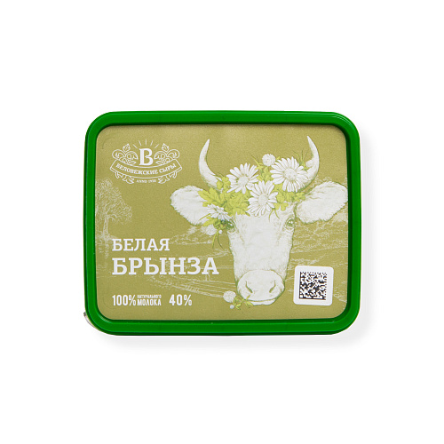 Сыр мягкий безлактозный Белая Брынза 40% ТМ Беловежские Сыры 250 гр