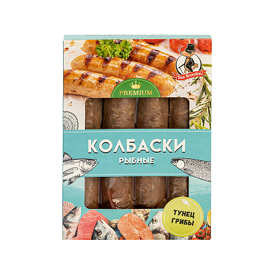 Колбаски рыбные из тунца Тм Don Kreveton 400 гр