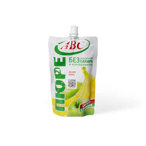 Пюре яблочно-банановое 200г ТМ АВС Дой-Пак