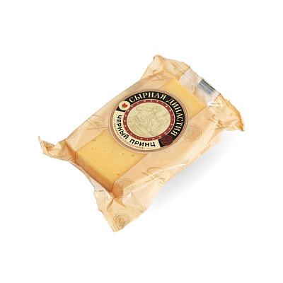 Сыр полутвердый Черный принц с ароматом топленого молоко 50% ТМ Сырная Династия 180 гр