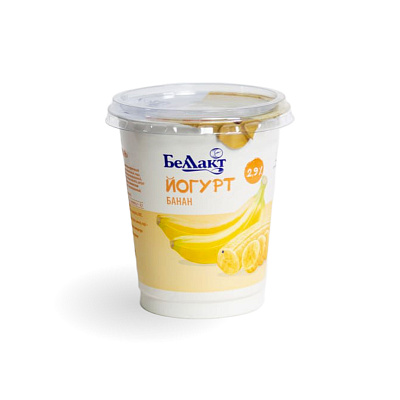 Йогурт с бананом в полимерном стакане 2,9% 380гр Тм Беллакт