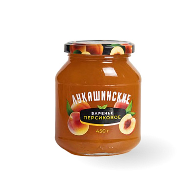 Варенье персиковое ТМ Лукашинские 450 гр