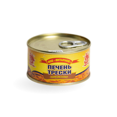 Печень трески натуральная ООО Янтарное 120 гр