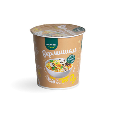 Вермишель со вкусом грибов не требующая варки Лидкон 55 гр