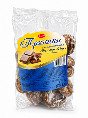 Пряники заварные глазированные Шоколадный вкус Слодыч 300 гр