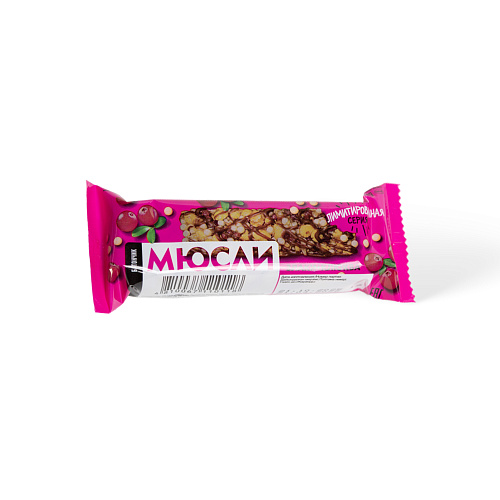 Батончик мюсли Злаки с вишней и  ананасом частично глазированные 33 гр Спартак