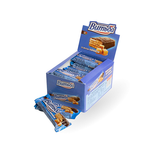 Вафельный батончик Витьба со вкусом карамели ТМ Витьба 35г