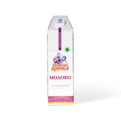 Молоко питьевое ультрапастеризованное Бабушкина крынка 6 % ТМ Бабушкина крынка 1л