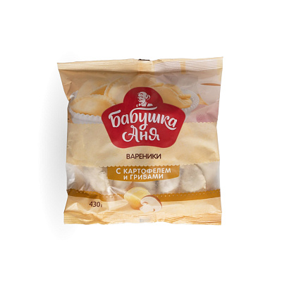 Вареники с картофелем и грибами ТМ Бабушка Аня 430 гр
