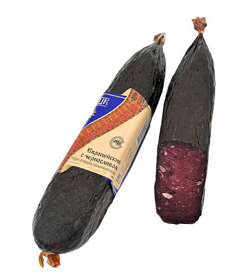 Колбаса сырокопченая Европейская с черносливом высший сорт Слуцкий МК