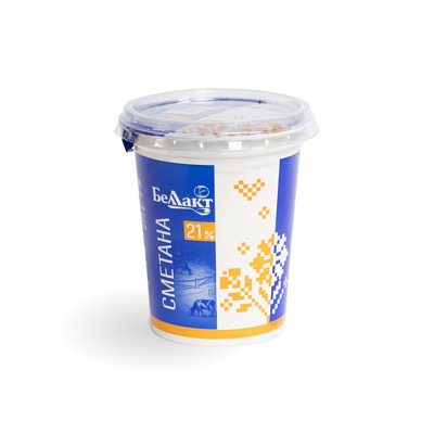 Сметана в полимерном стакане 21% 380 гр Тм Беллакт