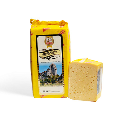 Сыр полутвердый Венский с ароматом топленого молока 40% Тм Бабушкина крынка