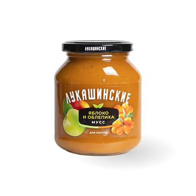 Мусс яблочно-облепиховый фьюжн ТМ Лукашинские 370 гр
