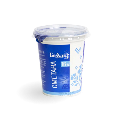 Сметана в полимерном стакане 16% 380 гр Тм Беллакт