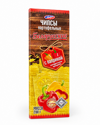 Чипсы картофельные Белорусские с паприкой Тм Мира 200 гр