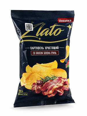 Картофель хрустящий Zlato со вкусом бекона-гриль Тм Мира 70 гр