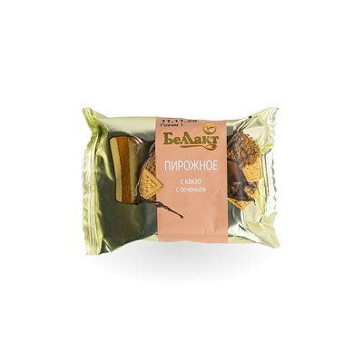 Пирожное с творогом с печеньем и какао в глазури 24% 75гр Тм Беллакт