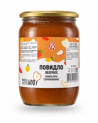 Повидло яблочное Ляховичский КЗ 600 гр 