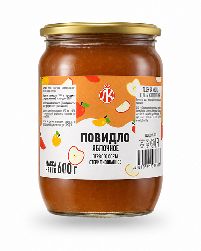 Повидло яблочное Ляховичский КЗ 600 гр 