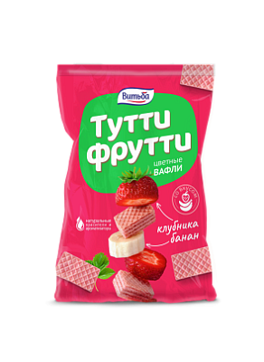Вафли со вкусом банан-клубника ТМ Витьба 150г