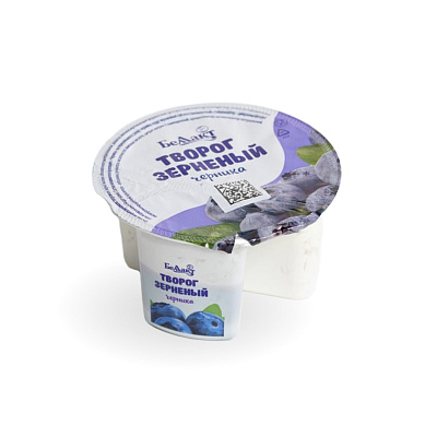 Творог зерненый с черникой в полимерном стакане 5% 130гр Тм Беллакт