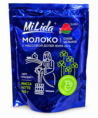 Молоко сухое цельное 26% 400гр ТМ Milida