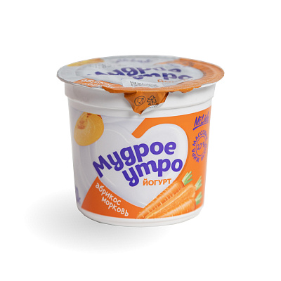 Йогурт с абрикосом и морковью в пластиковом стакане 2,7% ТМ Milida 150 гр