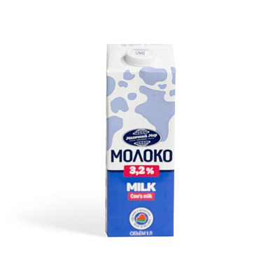 Молоко стерилизованное питьевое 3,2% ТМ Молочный Мир 1л