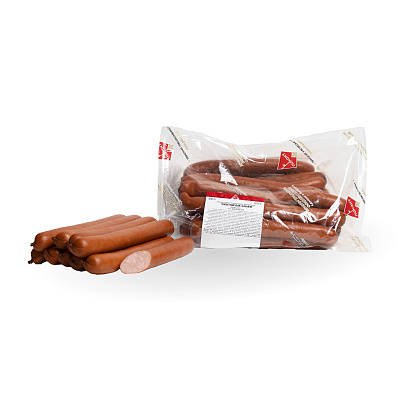 Колбаски варено-копченые Охотничьи Байки высшего сорта Пинский МК