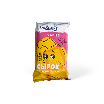 Сырок творожный сладкий с манго  7% 100 гр Тм Беллакт