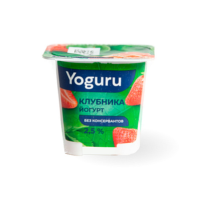 Йогурт Yoguru клубника 2,5 % стакан ОАО ММЗ №1 125 гр