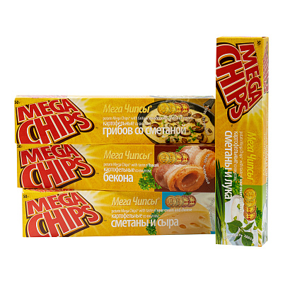 Чипсы картофельные Мегачипсы со вкусом сметаны и лука ООО Белпродукт 50 гр