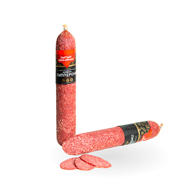 Колбаса сырокопченая Пепперони полусухая Тм Сытый Смолянин