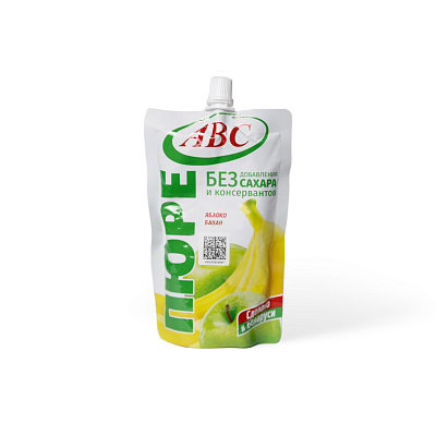 Пюре яблочно-банановое 200г ТМ АВС Дой-Пак