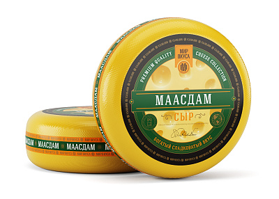 Сыр полутвердый Маасдам 45% ТМ Мир Вкуса