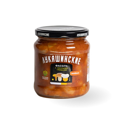 Фасоль печеная по-деревенски с лесными грибами ТМ Лукашинские 450 гр
