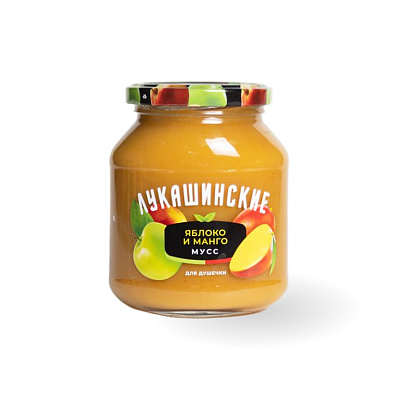 Мусс яблочно-манговый экзотик ТМ Лукашинские 370 гр