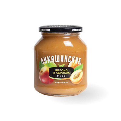 Мусс яблочно-абрикосовый нежный ТМ Лукашинские 370 гр