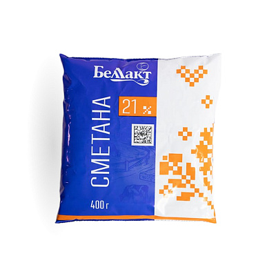 Сметана в полимерной пленке 21% 400 гр Тм Беллакт